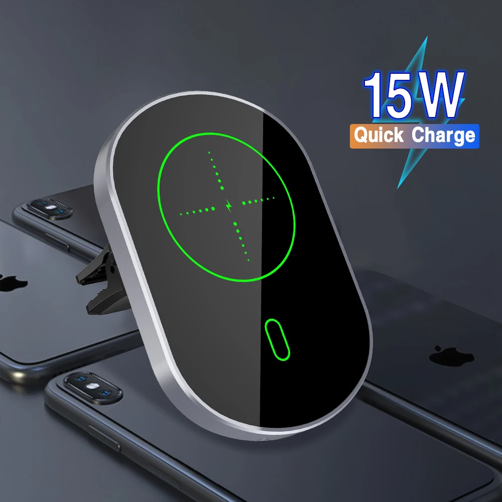 Car Magnetic Wireless Charger 15W Fast Charge For iPhone 11 12 Pro Max XS XR X SE2 8 Pius Mobile Phone Wireless Fast Charging