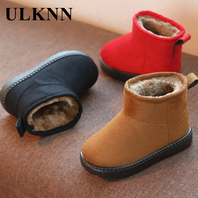 

ULKNN Children's Snow Boots 2020 Baby Winter New Plus Velvet Short Boots Boys Girls' Cotton Shoes Keep Warm Fashion Solid Color