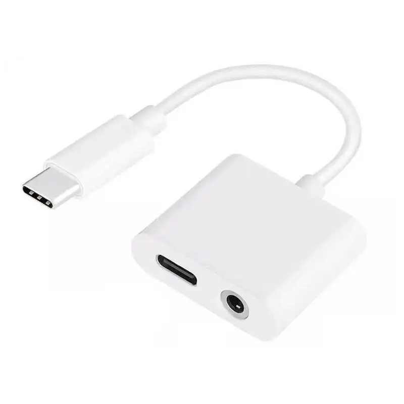2 в 1 type-C к USB C 3,5 мм адаптер для наушников Портативный type-C для мобильного телефона разветвитель для зарядки Xiaomi наушники huawei T1J4