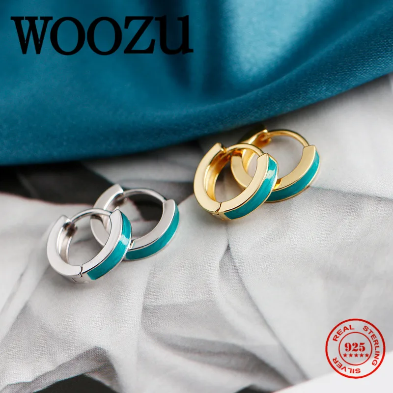 WOOZU Новые Оригинальные 925 стерлингового серебра зеленый капель масла в