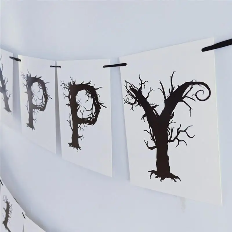 Happy Halloween Banner English Alphabet Flags Bunting Garland Hanging Decorations Streamer Banner Party Bunting Flag Hanging