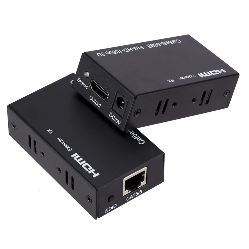 60M RJ45 HDMI Extender 1080P HDMI Network Extender by CAT5e CAT6 LAN Extensor for PS4 apple TV PC laptop HDTV hdmi cable hdmi extender