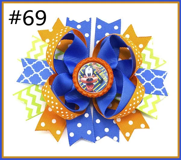 free shipping A.B.C.D.E 500pcs 5.5'' inspired hair bows popular cartoon hair bow with lined clips boutique girl hair bows-B