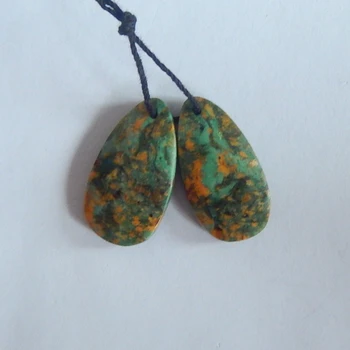 

New Popular Jewelry Nugget Green Opal Fashion women Earrings,24X13X5mm,4.7g