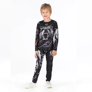 

Kids MMA Boxing Set Compression Jerseys+Pants Children Rashguard Training Tight T-Shirts Trousers Teenagers Rash guard Clothing