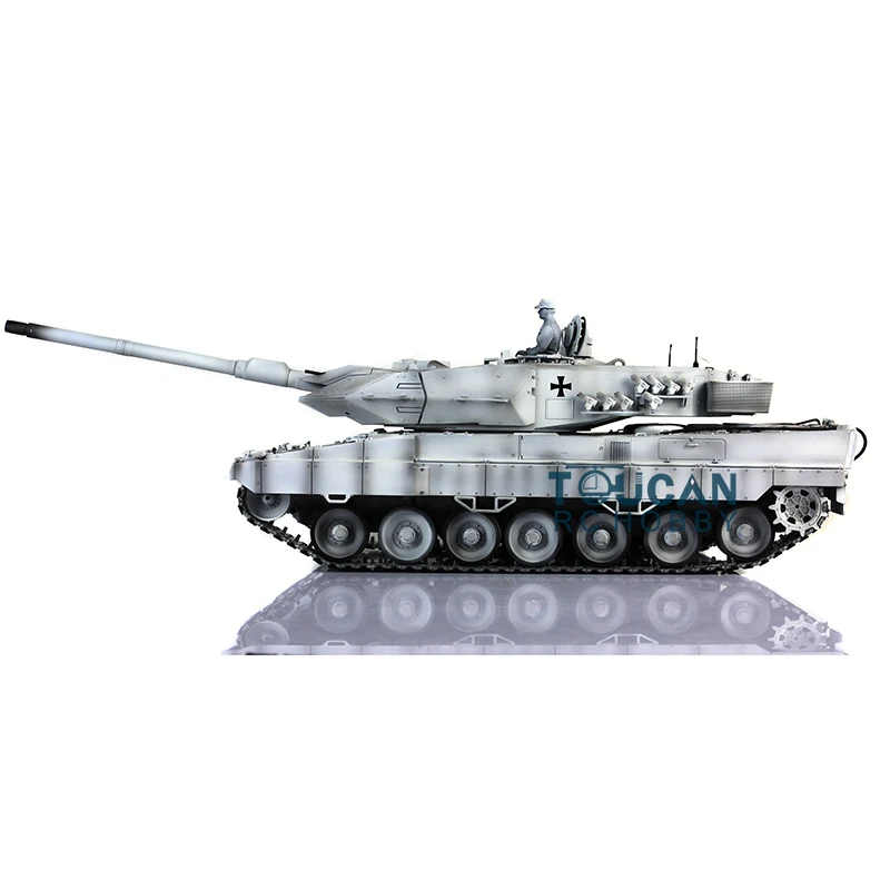 Leopard2A6 RC Танк 3889 Ver1 полностью металлический Chasis 1/16 Камуфляжный Зимний снег