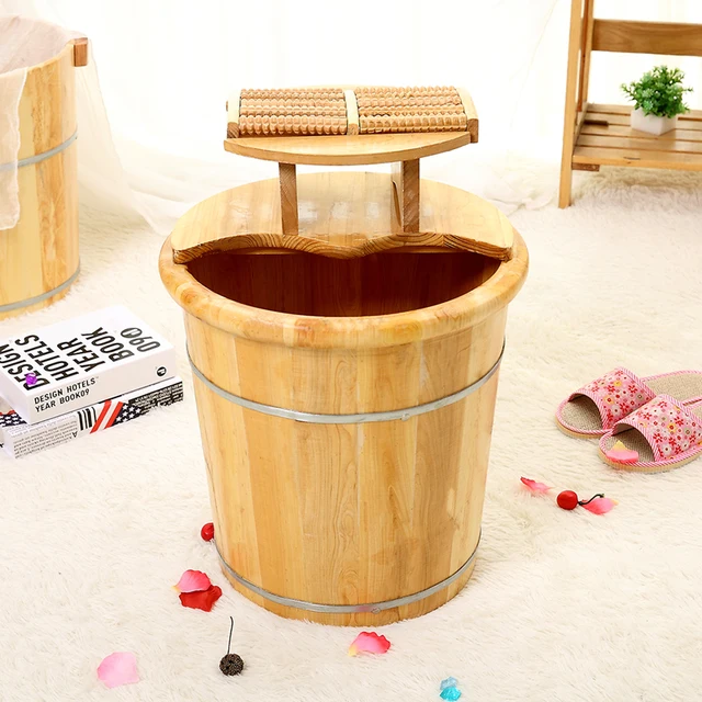 30cm Massage Solid Wood Foot Bath Spa Pedicure Foot Tub Soaking Feet Washing Footbath Adult Foot Wash Basin Foot Bath Foot Tub Inflatable Portable Bathtubs Aliexpress