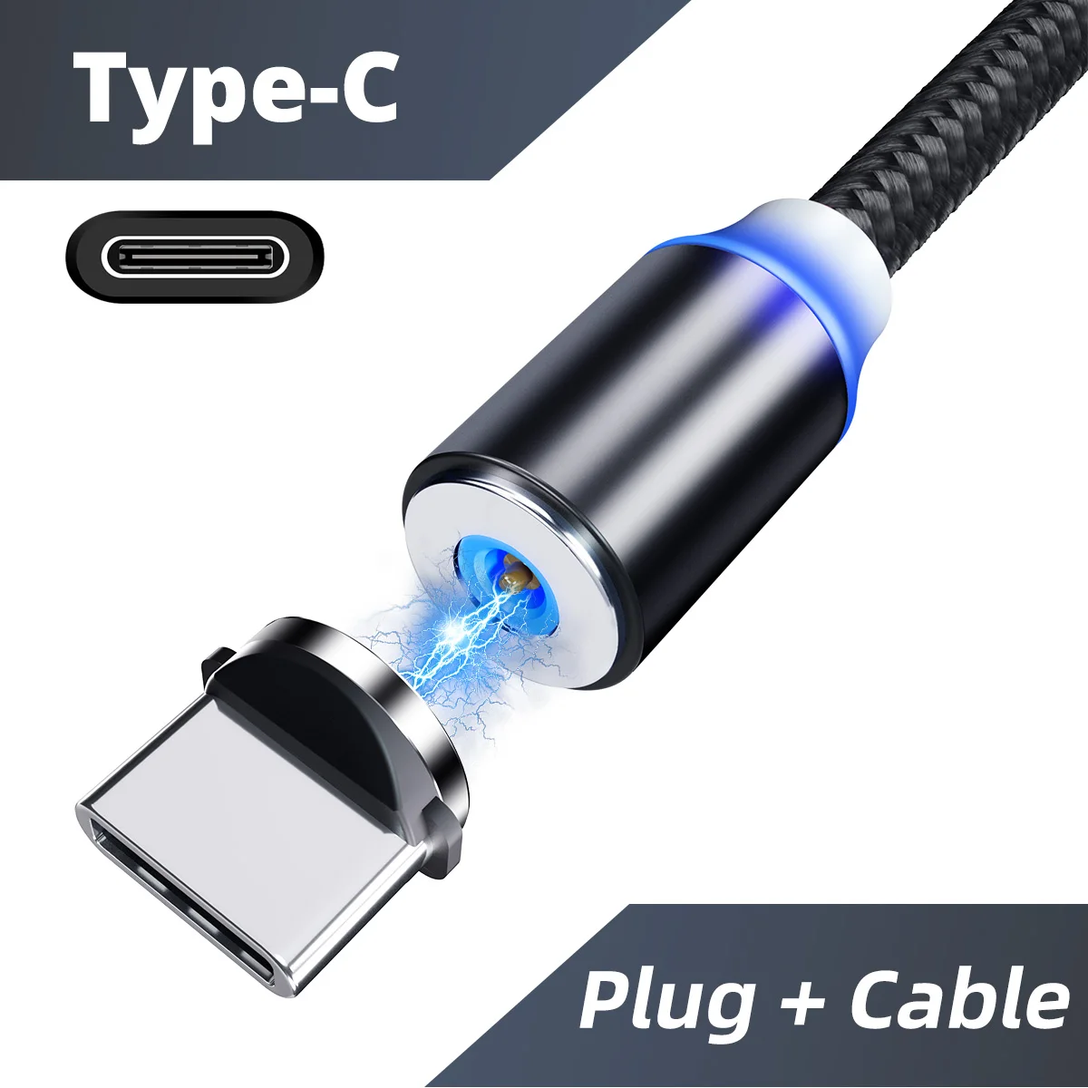 Магнитный Micro USB кабель GUUGEI type-C кабель для быстрой зарядки USB C кабель для iPhone 11pro max Магнитный кабель для зарядки Umidigi F2 - Цвет: type c cabe black