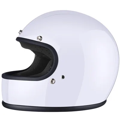 AMZ мотоциклетный шлем Полнолицевой шлем для мотокросса Retrol rbike Riding Racing Casco Moto с точечной сертификацией - Цвет: Белый