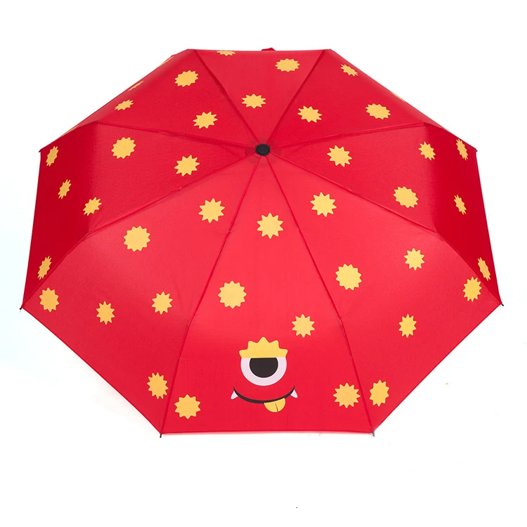 Зонты с мультяшным принтом, Детские Зонты от дождя, складные зонты с 8 ребрами для мальчиков и девочек, уличные зонты от дождя - Цвет: White