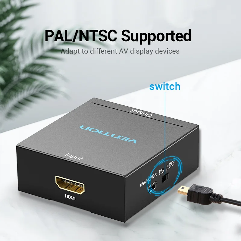 Vention-HDMI to AV  1080P HD CVSB 3RCA AV to HDMI , Ʈ TV ڽ, USB  ̺ , HDMI to AV