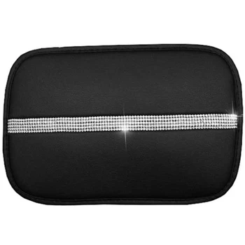 

Rhinestone Car Armrest Box Cushion PU Car Armrest Seat Cover Protective Cover Universal