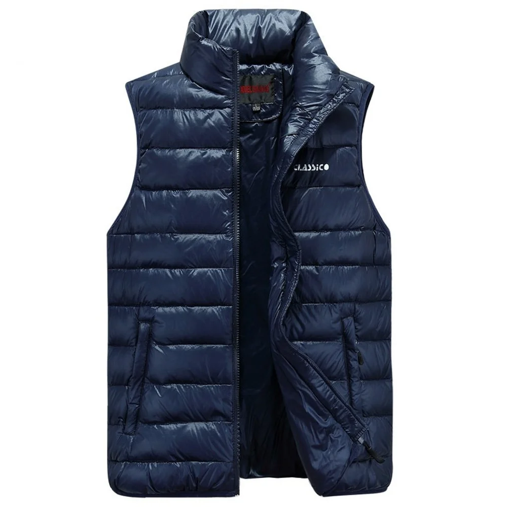 

2021 Winter Brand Mens Down Casual Vest Designer Down Dress Vests Homme Fashion Thick Warm Sleeveless Jacket For Men Plus Size