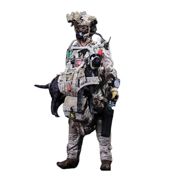 

1/6 30cm Action Figure Realistic Headsculpt DIY Navy Seals Team Six Soldier Model With Dog Educational Toy Gift For Kid Adult