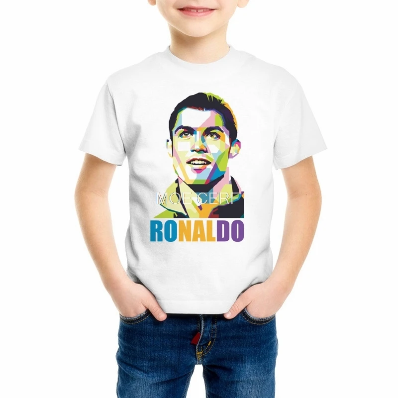 Новая летняя Стильная Детская футболка с 3d принтом «Cristiano Ronaldo», повседневные футболки, уличная одежда, camisa, топ для мальчиков и девочек, CR 7, футболка, Z9-8