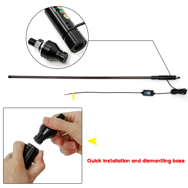 Новое предложение, партиями по 3/4FT светодиодный флагшток лампа светильник RGB Водонепроницаемый гибкие Беспроводной дистанционного Управление супер яркий DC12V 361 режимов+ юбка с рисунком флага США