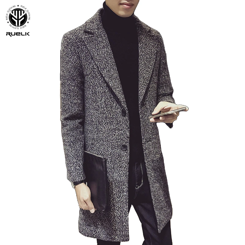 RUELK 2020 New Slim Men's Coat Jacket Autumn And Winter Models Youth Fashion Mid-Length Trench Coat Jacket Men's Clothing RUELK 2020 New Slim Men's Coat Jacket Autumn And Winter Models Youth Fashion Mid-Length Trench Coat Jacket Men's Clothing