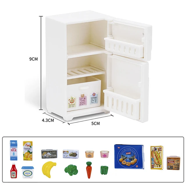 1/12 Dollhouse Miniature Kitchen White Wooden Fridge Refrigerator Freezer  For Dolls Bedroom Living Room Accs Kids Toy - AliExpress