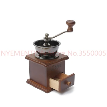 

Wooden Manual Coffee Grinder Stainless Steel Retro Coffee Spice Mini Burr Mill With High-quality Ceramic Millstone 20pcs