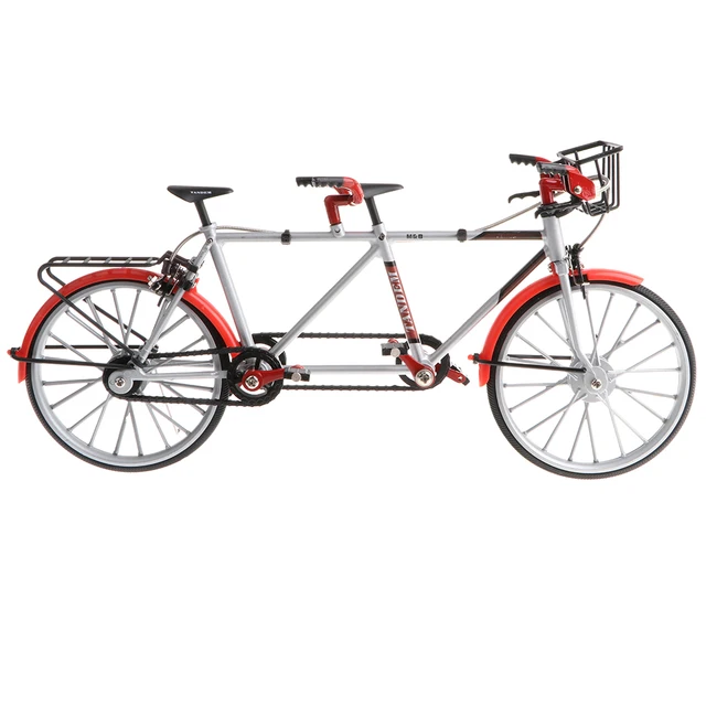 1:10合金ダイキャストモデルタンデム自転車サイクリング自転車モデルおもちゃの装飾赤