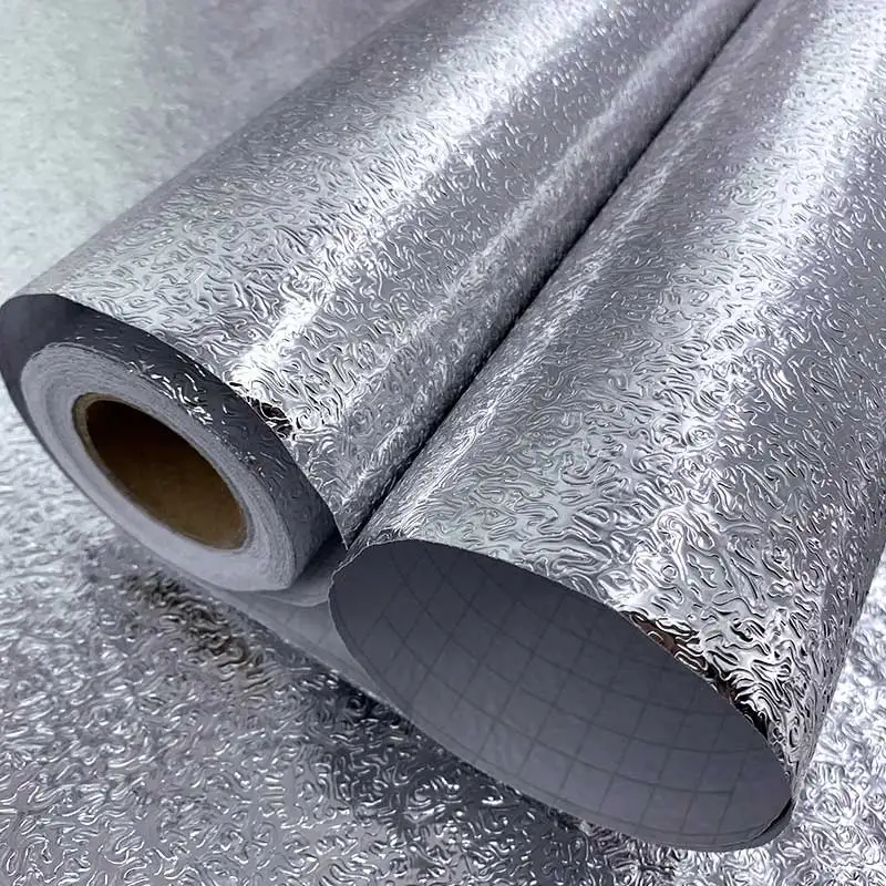 1 Household 60*100cm Kitchen Oilproof Cover Table Cabinet Mat Aluminum Foil Waterproof Sticker Self-adhesive Drawers Moistureproof - Цвет: 1