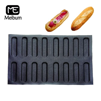 

16 Cavity Porous Silicone Bread Mold Party Long Loaf Pan Eclair Baguette Bun Mould Non Stick Bakeware Baking Tools