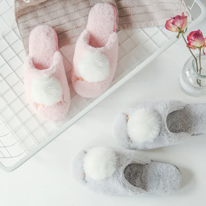

Day Korean Style Autumn And Winter New Style Home Indoor Slippers WOMEN'S Slippers Anti-slip Warm Comfortable Waterproof Soft-So