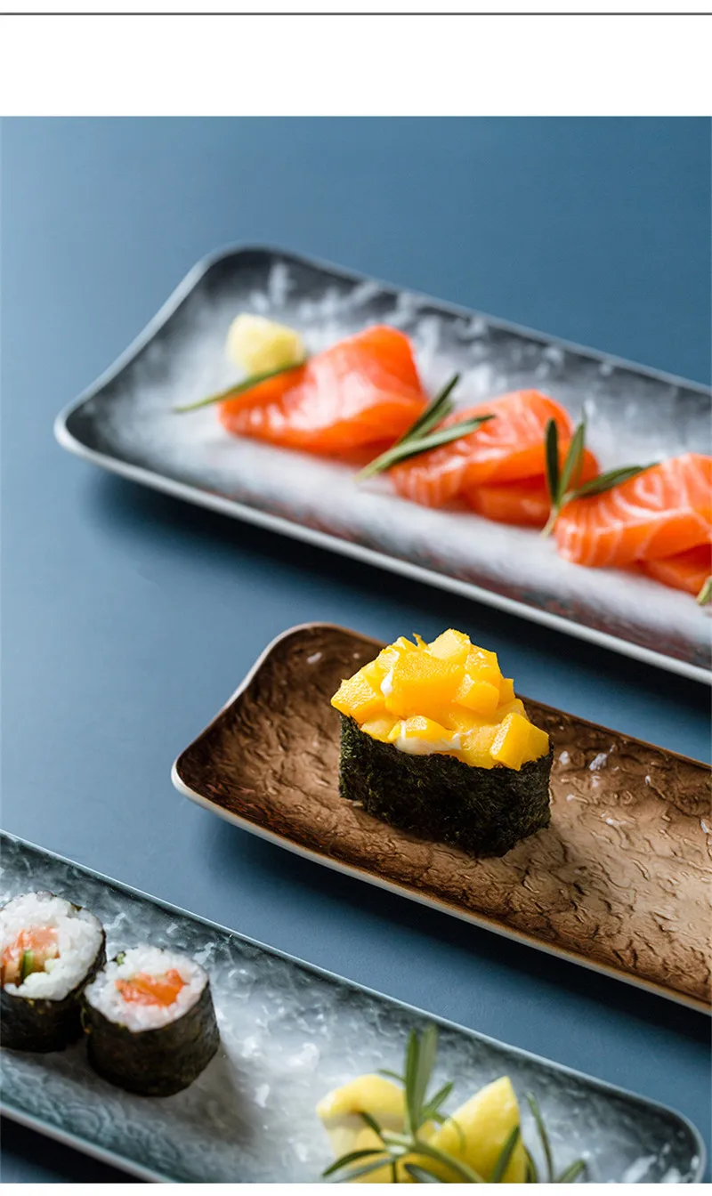 Petit - Assiette à Sushi Plateau Hexagonal, Assiettes à Sushi Tempura, Plat Japonais Décorer Les