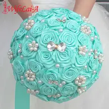 23 см Розы Свадебные цветы Свадебные букеты ручной работы Свадебный букет из искусственных цветов букет невесты атласный Ramos Novia W128