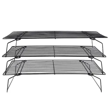 

1 Set Cake Cooling Rack Net Cookies Biscuits Bread Muffins Drying Holder (Black)