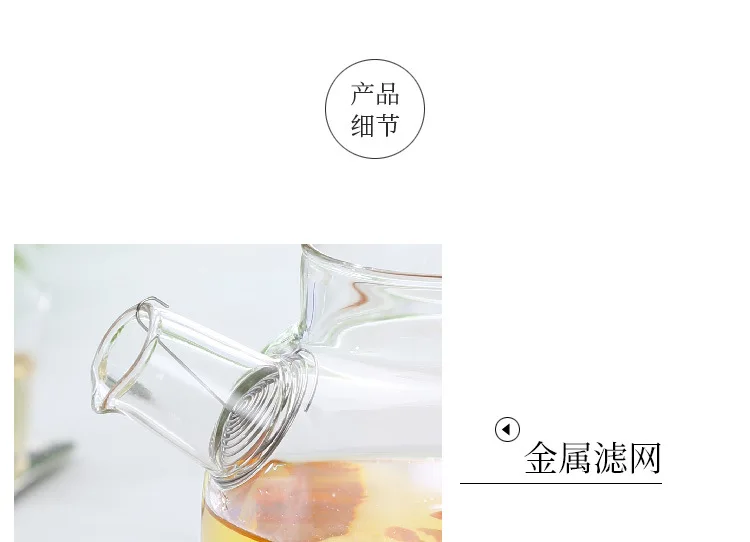 Ming shang de Large Capacity Glass Teapot Heated Glass Pot Borosilicate Glass Kettle Manufacturers Wholesale Customizable