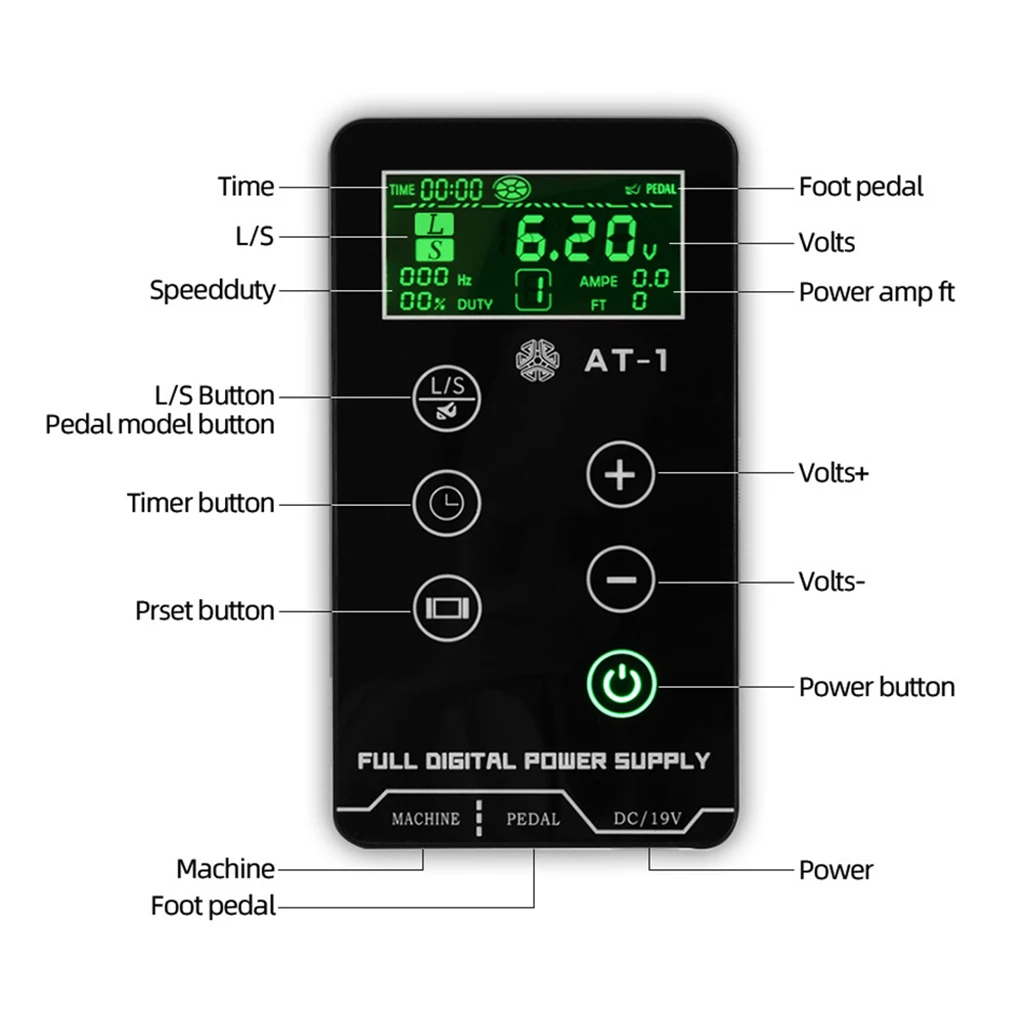 Touch Screen Intelligent Digital LCD Makeup Dual Tattoo Power Supplies EU HP-2 Digital LCD Tattoo Power Supply 