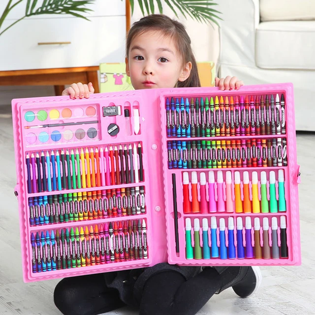 42-86PCS Children Art Painting Set Watercolor Pencil Crayon Water Pen Drawing Board Doodle Supplies Kids Educational Toys Gift 1
