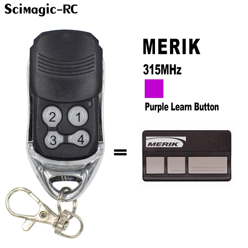 

Merik Garage Remote Control 315MHz Transmitter Gate Key Fob