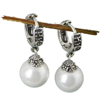 

2020 new s925 pure silver hand-set pearl earrings for women simple fashion woman earrings