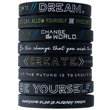 Новые вдохновляющие браслеты мотивационные быть собой, изменить мир создать мечты вдохновляющие силиконовые браслеты резиновый браслет