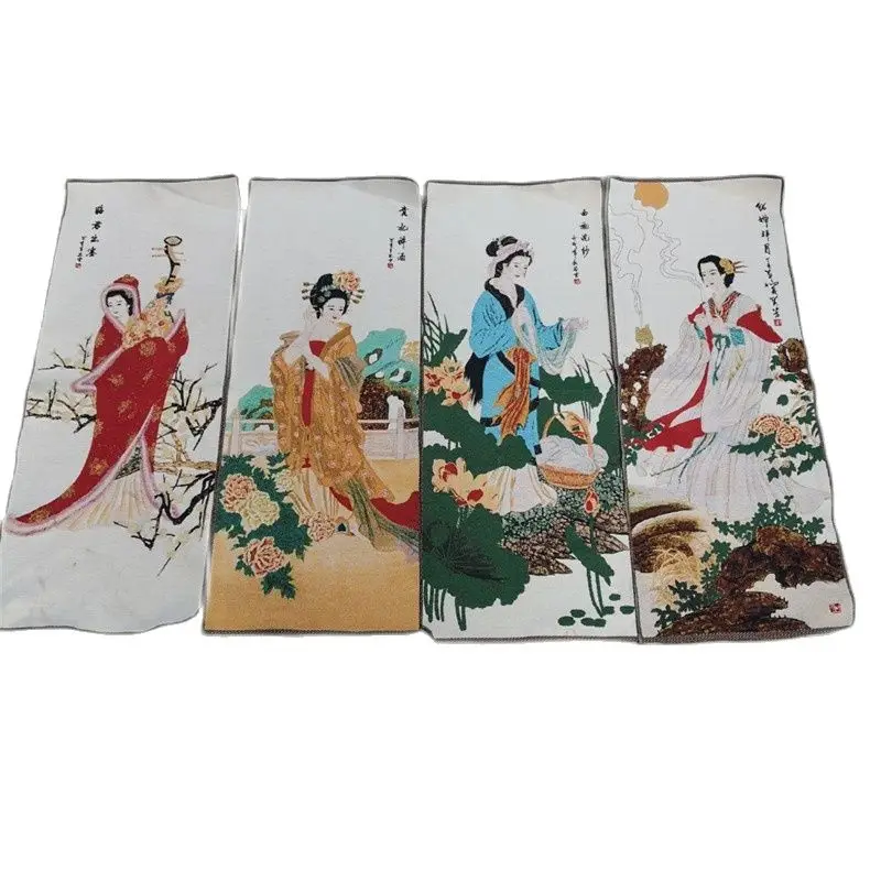 

China Four Screen Painting Thangka Embroidery Embroidered Silk Tapestry Eembroidery Classical Four Beauties Painting