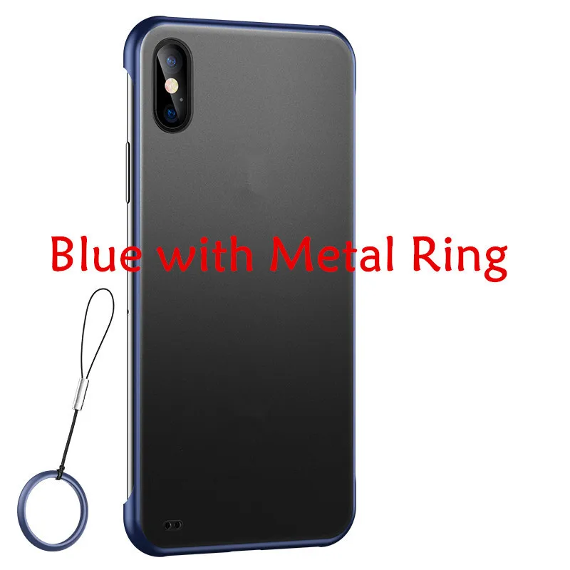 Роскошный Бескаркасный чехол для Oppo Reno 10X Zoom R15 Pro R15K R17 Pro A7 A9 Прозрачный чехол для Oppo Realme C2 X lite 3 Pro Жесткий Чехол для ПК - Цвет: Blue with Ring
