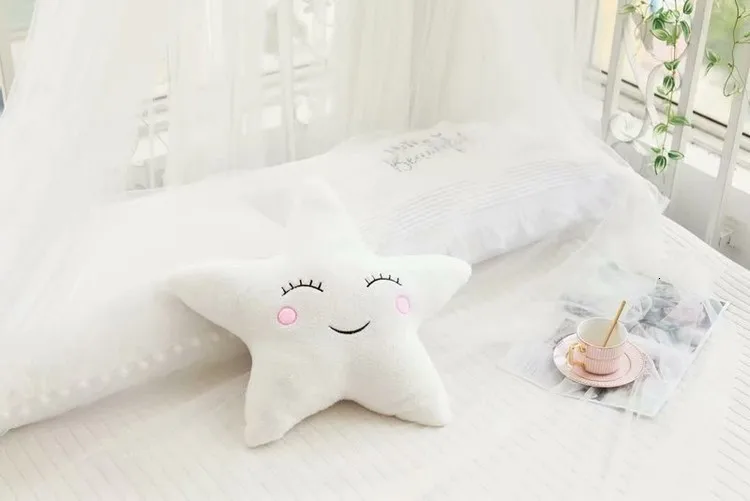 Koodykids плюшевая подушка в виде Луны, декор для детской комнаты, подушка с облаком и звездой для маленьких мальчиков и девочек, декор для детской комнаты