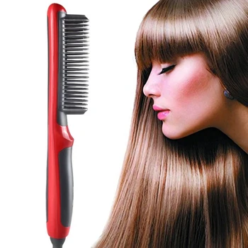 

Hair Brush Straightener Multifunctional Beard Straightener Brush Men Quick Beard Straightener Styler Comb Detangling Hair Brush