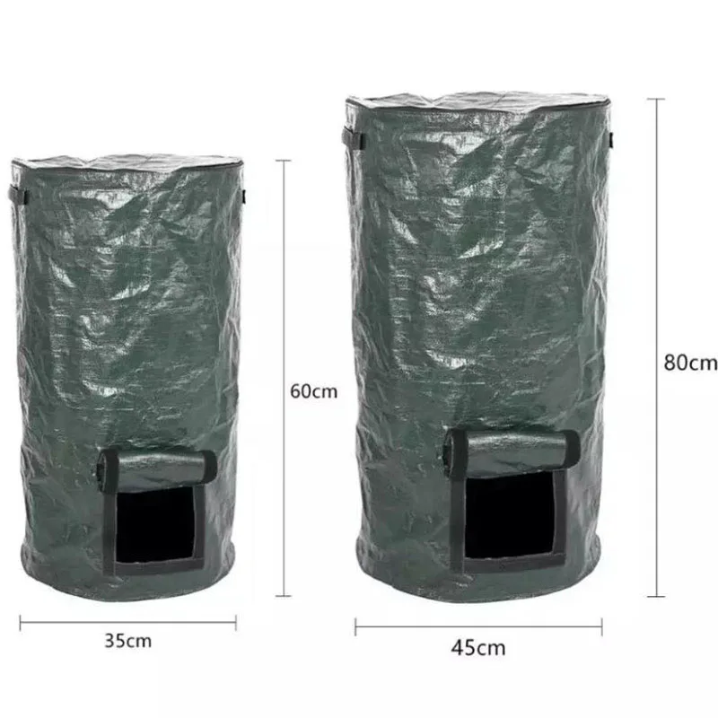 Reuseable large Garden Storage Bag Leaf collect Waste bins Yard Compost Bag Lid Composter for Fruit Kitchen Waste plastic garden waste bag