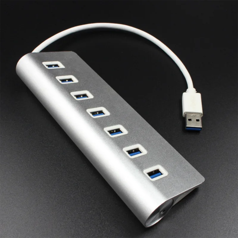 7 портов адаптер концентратор Алюминиевый сплав USB 3,0 для Mac OS Windows PC ноутбук