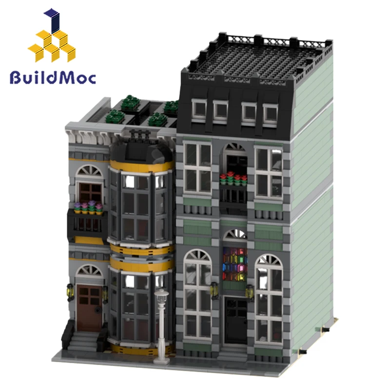 

Creator Yellow Green Modular Bricks City Street View Series Model Kit Building Blocks Toys For Children Compatible With 10182