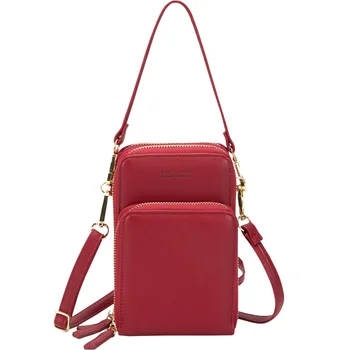 

2020 Luxury PU Messenger Bags Women Clutch Mini Crossbody Shoulder Bag Red Female Large Capacity Phone Bag Ladies Purse Zipper