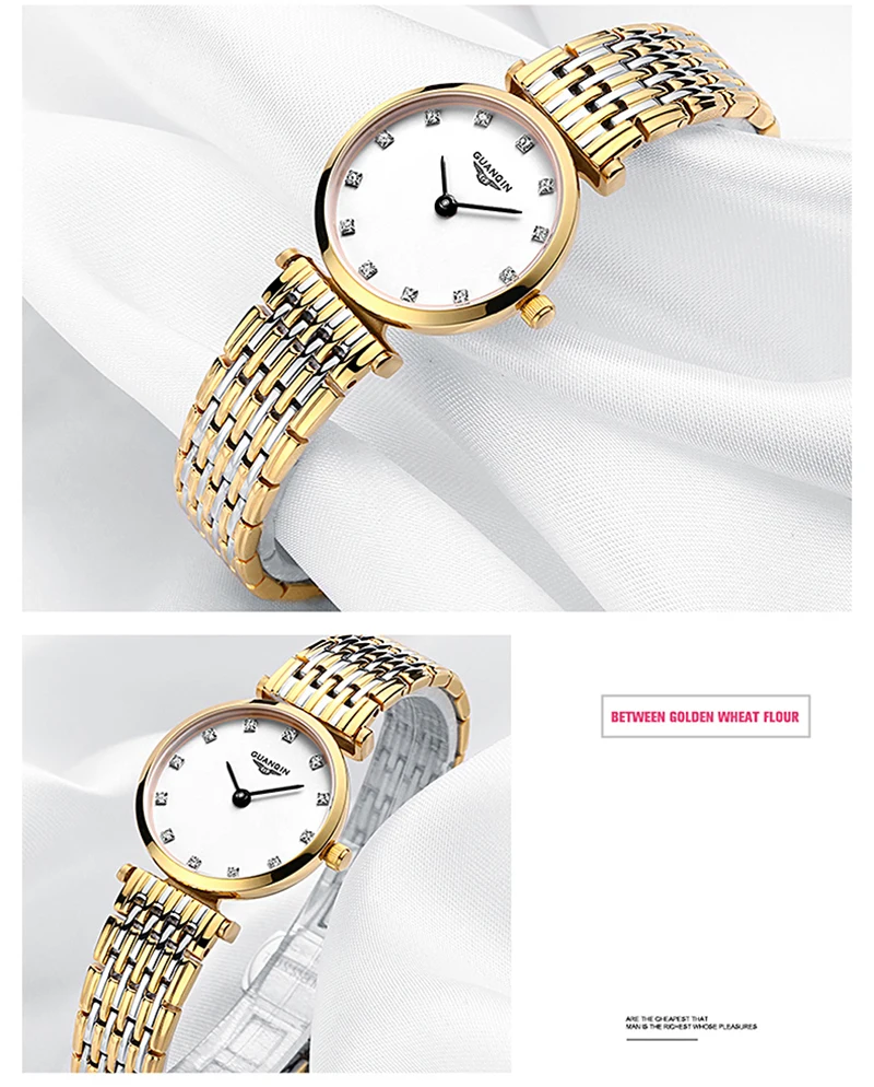 Пара часов GUANQIN Модные кварцевые часы для женщин Роскошные Кварцевые часы из нержавеющей стали мужские наручные часы для влюбленных relogio masculin