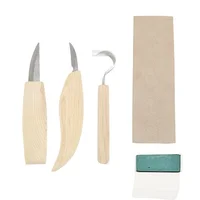 5PC Wood Carving Knife Chisel Woodworking Cutter Hand Tool Set Peeling Woodcarving Sculptural Spoon Carving Cutter Hand Tools