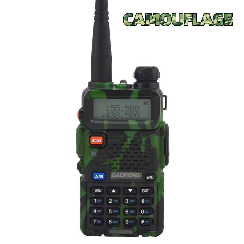 Камуфляж BaoFeng-UV-5R Plus двухстороннее радио Walkie Talkie 5 Вт 128CH VHF UHF двухдиапазонный(Бесплатные подарки: ручной микрофон и наушники микрофон/гарнитура - Цвет: Камуфляж