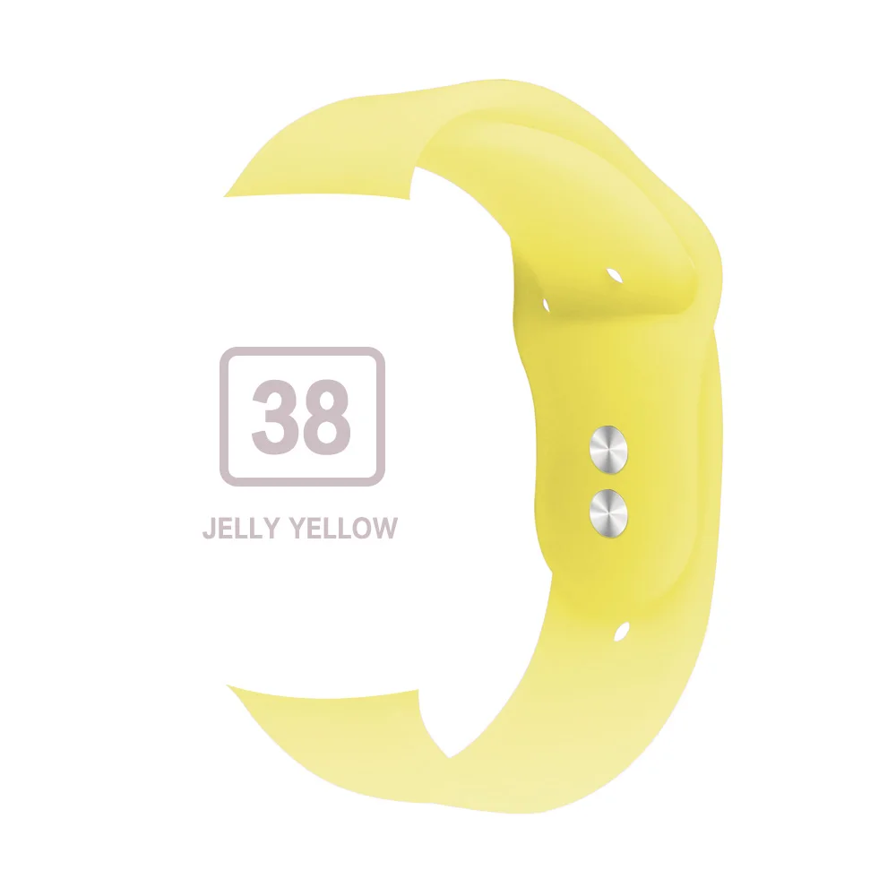 Jelly yellow Мягкий силиконовый сменный спортивный ремешок для 38 мм Apple Watch Series1 2 3 4 5 42 мм наручный браслет ремешок для iWatch Sports Edition - Цвет ремешка: Jelly yellow