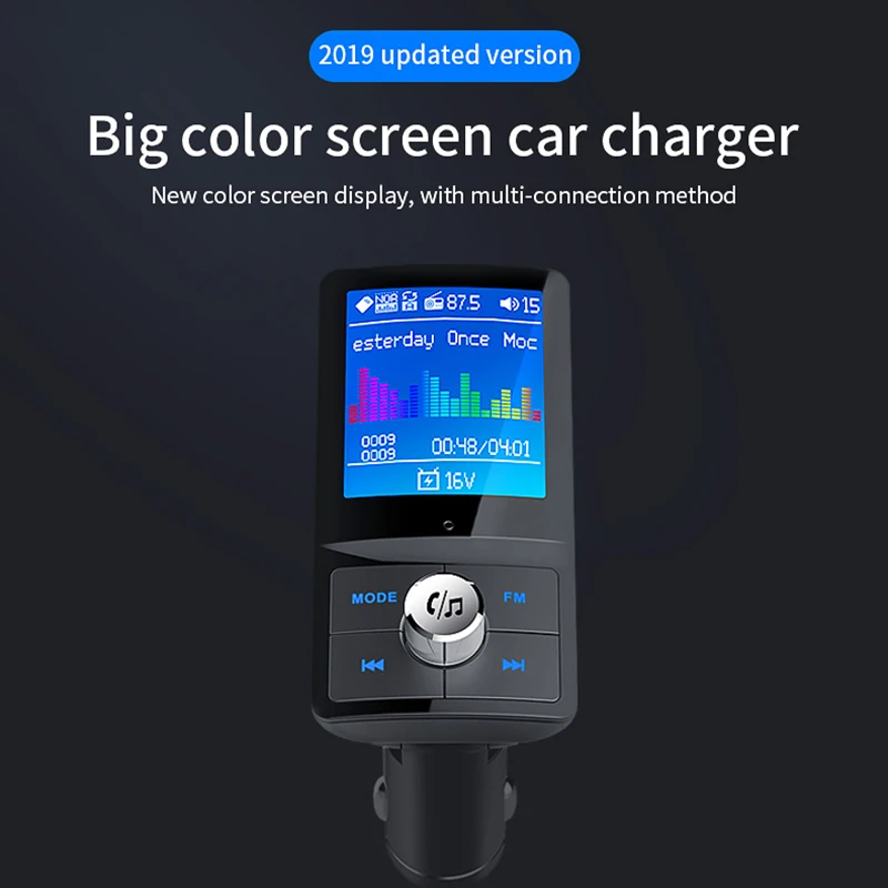 

Car charger with LCD Screen FM Transmitter Dual USB Charge MP3 Audio Music Player Bluetooth 5.0 U disk / TF Card for xiaomi