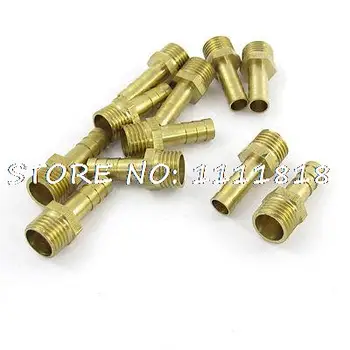 

11 Pcs 1/4" PT Male to 8mm Hex Nipple Fitting Pipe Connector